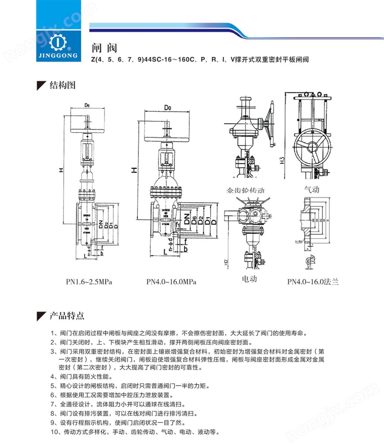 撐開式雙重密封平板閘閥